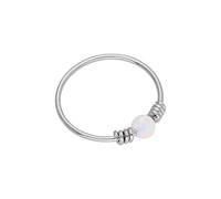 jewellerybox 9ct White Gold Spring Coil Opal 10mm 25Ga Nose Ring