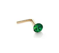 jewellerybox 9ct Yellow Gold 2.8mm Round Clear Crystal Nose Stud L Pin