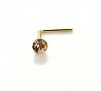jewellerybox 9ct Yellow Gold 2mm Ruby Crystal Nose Stud L Pin