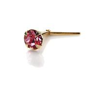 jewellerybox 9ct Yellow Gold Andralok 3.5mm Light Rose Crystal Nose Stud