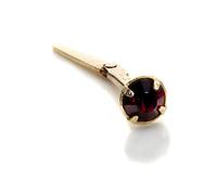 jewellerybox 9ct Yellow Gold Andralok 3mm Ruby (Siam) Round Crystal Nose Stud
