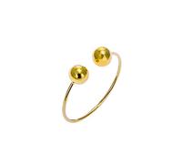 jewellerybox 9ct Yellow Gold Double Ball Adjustable Open Ring