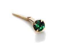 jewellerybox Andralok 9ct Yellow Gold Emerald CZ 3mm Nose Stud