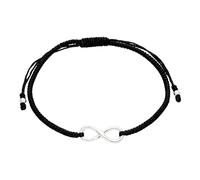 jewellerybox Black Cord Macrame Bracelet with Sterling Silver Infinity Loop Charm