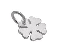 jewellerybox Brushed Sterling Silver Lucky 4 Leaf Clover Charm