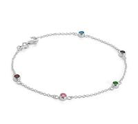 jewellerybox Fine Sterling Silver Belcher Bracelet with 4mm CZ Crystals