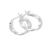 jewellerybox Flattened Sterling Silver Creole 17mm Hoop Earrings