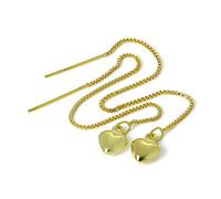 jewellerybox Gold Dipped Sterling Silver Puffed Heart Pull Through Earrings