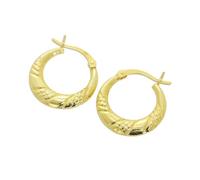 jewellerybox Gold Dipped Sterling Silver Triple Twist Creole Hoop Earrings