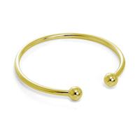 jewellerybox Gold Plated Hollow Sterling Silver Maiden Torque Bangle