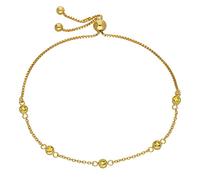 jewellerybox Gold Plated Sterling Silver Citrine CZ Adjustable Bracelet