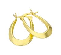 jewellerybox Gold Plated Sterling Silver Long Plain Loop Creole 13mm Hoop Earrings
