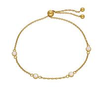 jewellerybox Gold Plated Sterling Silver Multi CZ Opal Adjustable Bracelet