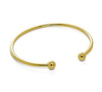 jewellerybox Gold Plated Sterling Silver Solid Torque Mens Bangle