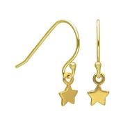 jewellerybox Gold Plated Sterling Silver Tiny Star Fish Hook Earrings