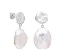 jewellerybox Large Sterling Silver Freshwater Baroque Pearl Drop Stud Earrings