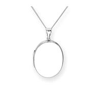 jewellerybox Large Sterling Silver Oval Locket on 18 Inches Chain