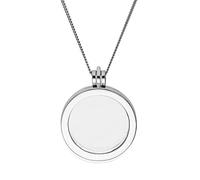 jewellerybox Large Sterling Silver Round Floating Charm Locket on Chain 16-24 Inches