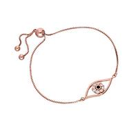 jewellerybox Rose Gold Dipped Sterling Silver & CZ Crystal Evil Eye Adjustable Bracelet