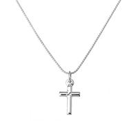 jewellerybox Small Plain Sterling Silver Cross Pendant on 22 Inches Chain