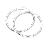 jewellerybox Sterling Silver 45mm Plain Hoop Earrings
