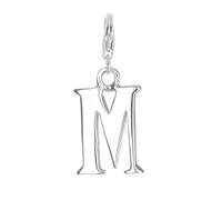 jewellerybox Sterling Silver Alphabet Letter M Charm on Clip
