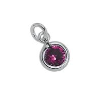 jewellerybox Sterling Silver & Amethyst 5mm Round CZ Crystal February Birthstone Charm