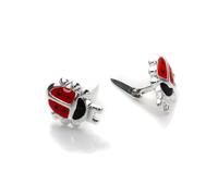 jewellerybox Sterling Silver Andralok Enamelled Ladybird Stud Earrings/Studs
