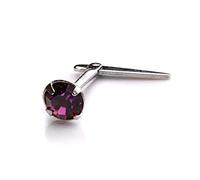 jewellerybox Sterling Silver Andralok Nose Stud with 3mm Amethyst Crystal
