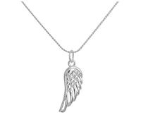 jewellerybox Sterling Silver Angel Wing Pendant Necklace on 16 Inches Chain