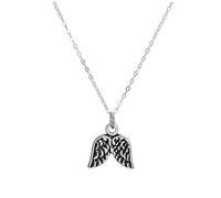 jewellerybox Sterling Silver Angel Wings Pendant on 16 Inches Chain