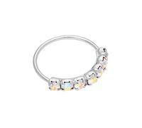 jewellerybox Sterling Silver Aurora Borealis 7 CZ Pave 10mm 25Ga Nose Ring