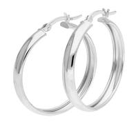jewellerybox Sterling Silver Chunky Creole 30mm Hoop Earrings