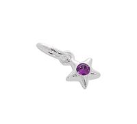 jewellerybox Sterling Silver & Clear CZ Crystal April Birthstone Star Charm