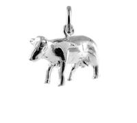 jewellerybox Sterling Silver Cow Charm