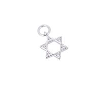 jewellerybox Sterling Silver & CZ Crystal Star of David Charm