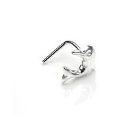 jewellerybox Sterling Silver Dolphin L-Shaped Nose Stud/Studs/Cute