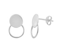jewellerybox Sterling Silver Double Karma Circle Stud Earrings
