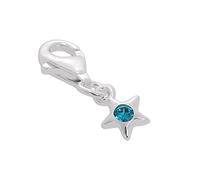 jewellerybox Sterling Silver & Emerald CZ Crystal May Birthstone Star Clip-On Charm