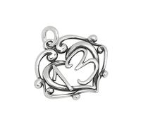 jewellerybox Sterling Silver Filigree Open Heart 13th Birthday Charm