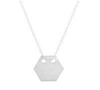 jewellerybox Sterling Silver Flat Hexagon Pendant on 18 Inches Chain