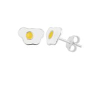 jewellerybox Sterling Silver Fried Eggs Enamel Stud Earrings