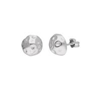 jewellerybox Sterling Silver Hammered Half 10mm Ball Stud Earrings