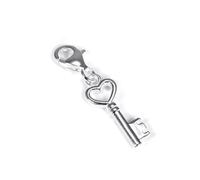 jewellerybox Sterling Silver Heart Key Clip on Charm