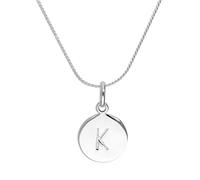jewellerybox Sterling Silver Initial Letter K Necklace - 18 Inches - No Colour