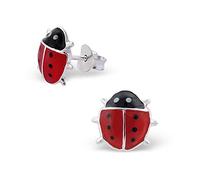 jewellerybox Sterling Silver Ladybug Ear Studs/Earrings