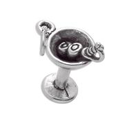 jewellerybox Sterling Silver Martini Glass Charm with 2 Olives