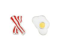 jewellerybox Sterling Silver Mix & Match Bacon Egg Enamel Stud Earrings