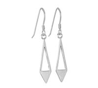 jewellerybox Sterling Silver Open Triangle Diamond Shape Drop Earrings