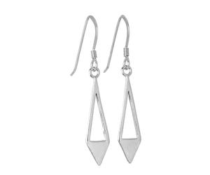 jewellerybox Sterling Silver Open Triangle Diamond Shape Drop Earrings
